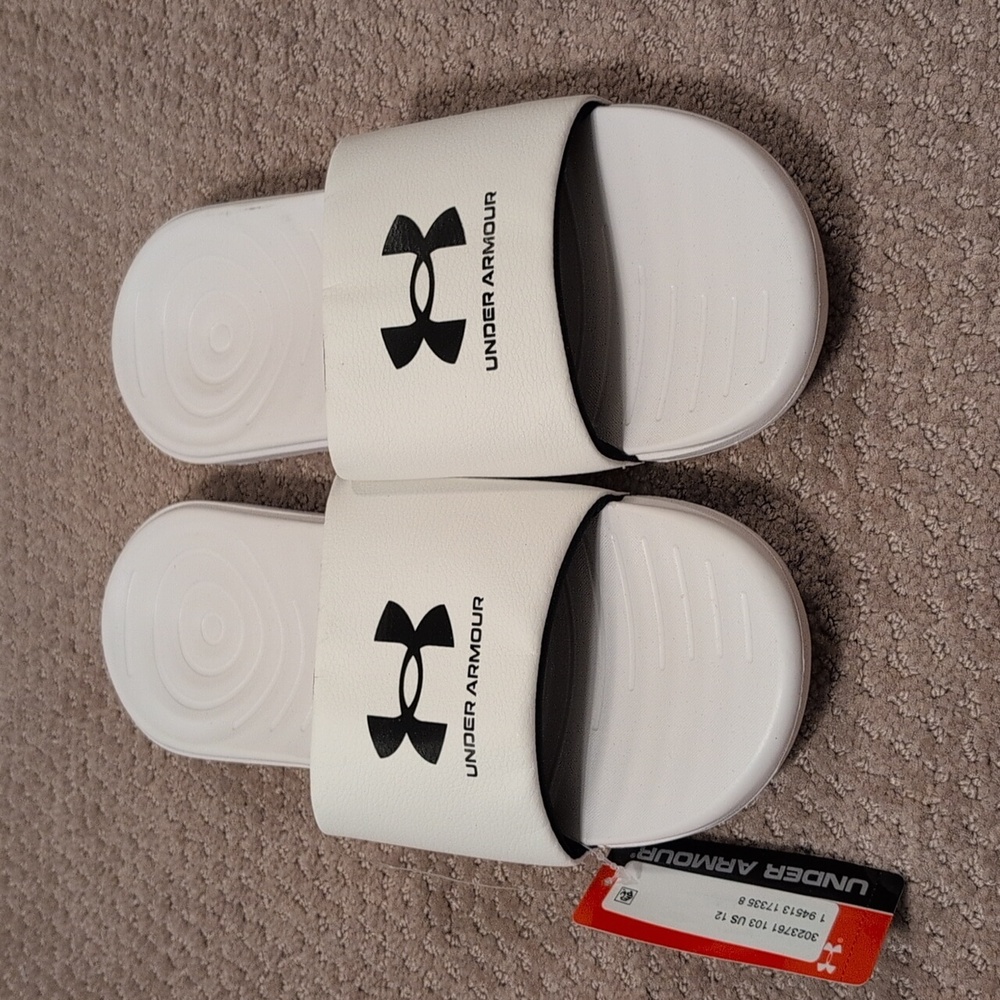 Under Armour UA White Slides in Men's  Sandals Sz 12